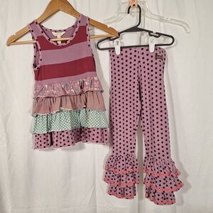 Girls Ruffle Outfit with Polka Dots